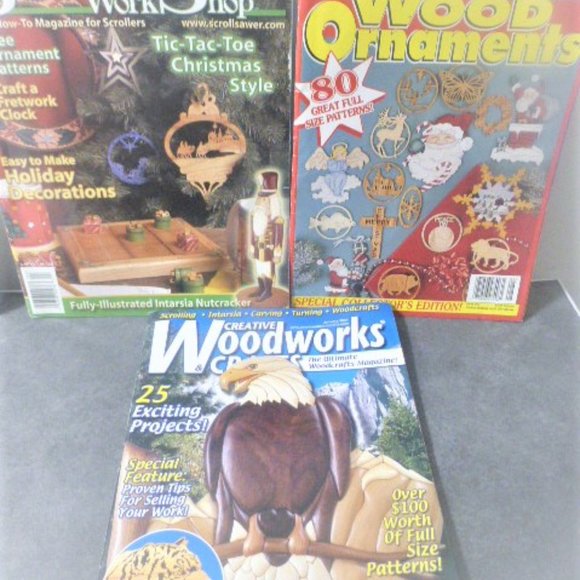 BK26 Lot of 3 WOODWORKING Magazines Christmas Wood Ornaments Scroll Saw Work - Picture 2 of 16